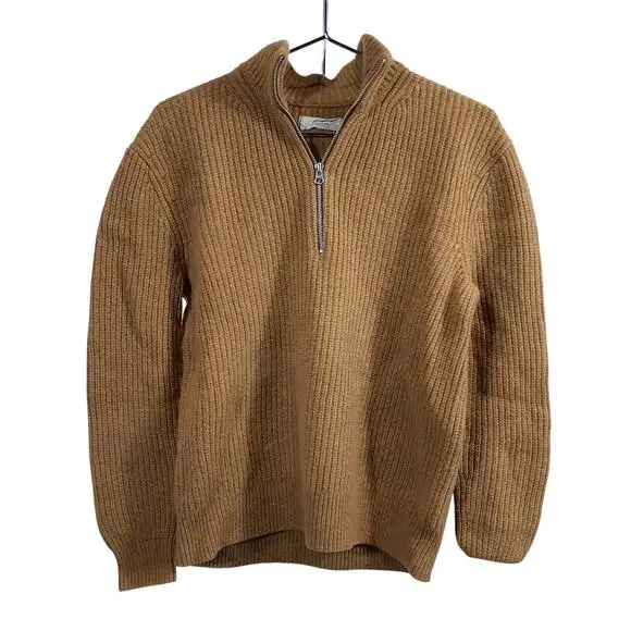 Everlane The Felted Merino Half-Zip Sweater Size M